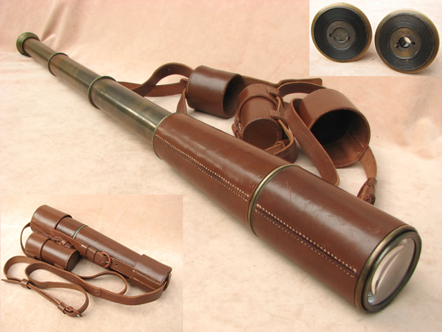 Post WW1 era 3 draw signalling style telescope with interchangeable lens